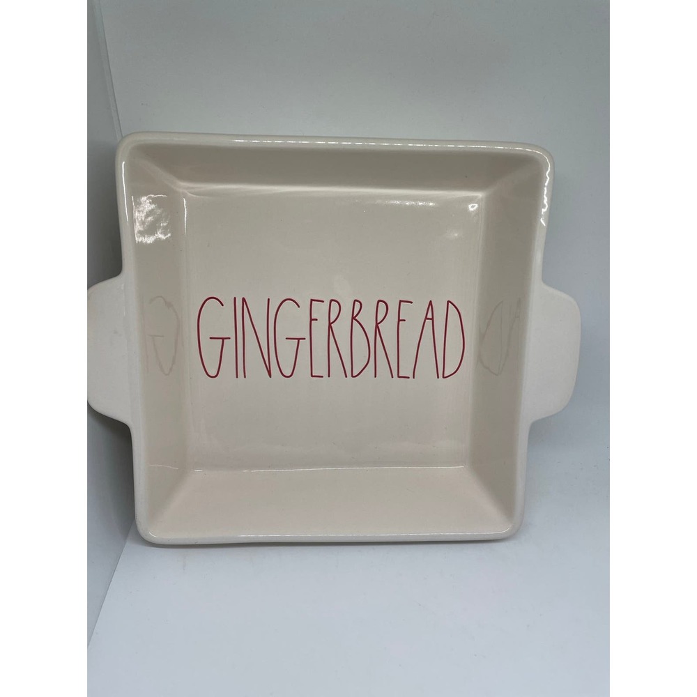 rae dunn gingerbread square baking holiday dish 9x9 new
